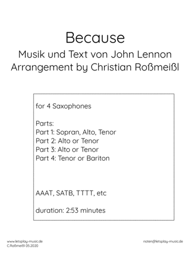 Because (arr. Christian Roßmeißl)