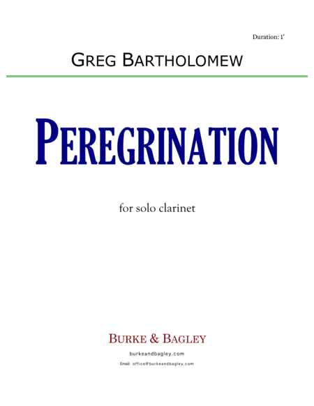 Peregrination for Solo Clarinet