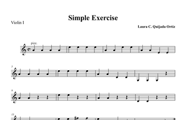 Simple Exercise for string orchestra. Open strings and first finger. VIOLIN I PART.
