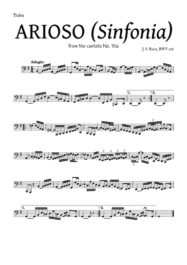 ARIOSO, by J. S. Bach (sinfonia) - for Tuba and accompaniment (arr. Leyandder Trustworthy)