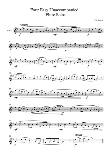 Four Easy Unaccompanied Flute Solos