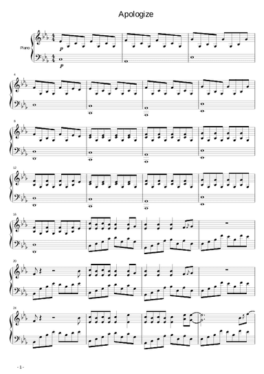 Apologize (arr. Ryan Tedder)