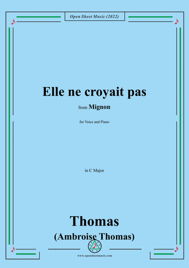Thomas-Elle ne croyait pas,in C Major (arr. Open Cloud)