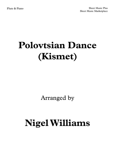 Polovtsian Dance (Kismet), for Flute and Piano (arr. Nigel Williams)