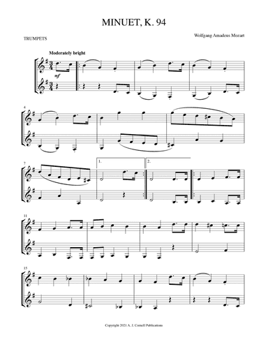 Minuet, K. 94 (arr. Mark Phillips)