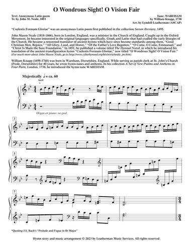 O Wondrous Sight! O Vision Fair (arr. Lyndell Leatherman)