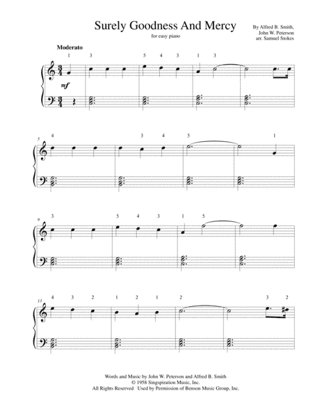 Surely Goodness And Mercy (arr. Samuel Stokes)