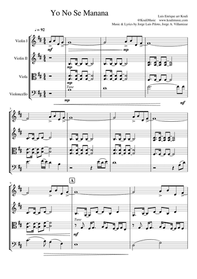 Yo No Se Manana (arr. KoaliMusic)