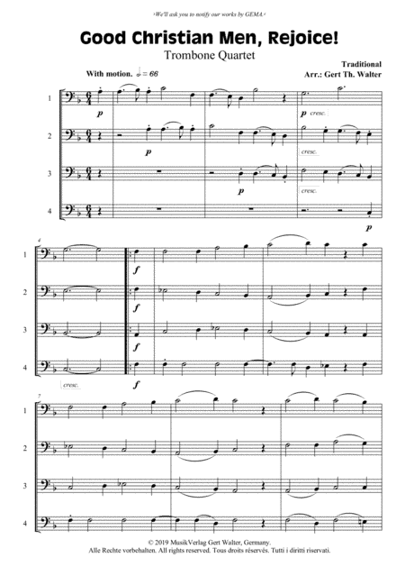 Good Christian Men, Rejoice! (arr. Gert Th. Walter)