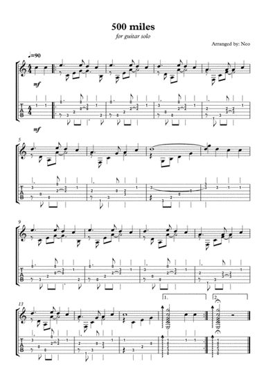 500 Miles (arr. Neo)
