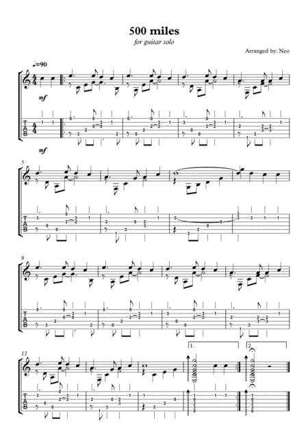 500 Miles (arr. Neo)