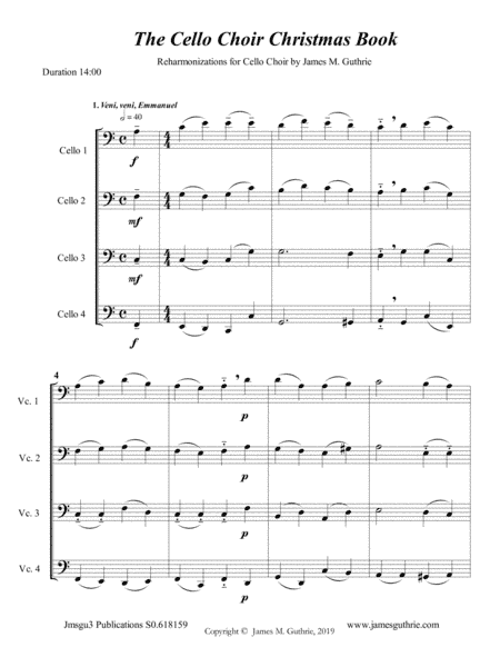 Guthrie: The Cello Choir Christmas Book (arr. James M. Guthrie, ASCAP)