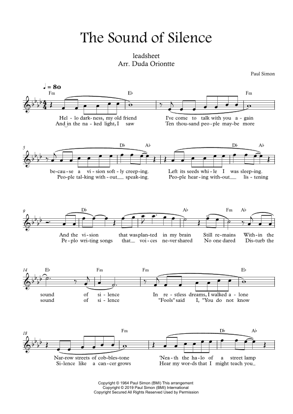 The Sound Of Silence (arr. Duda Oriontte)
