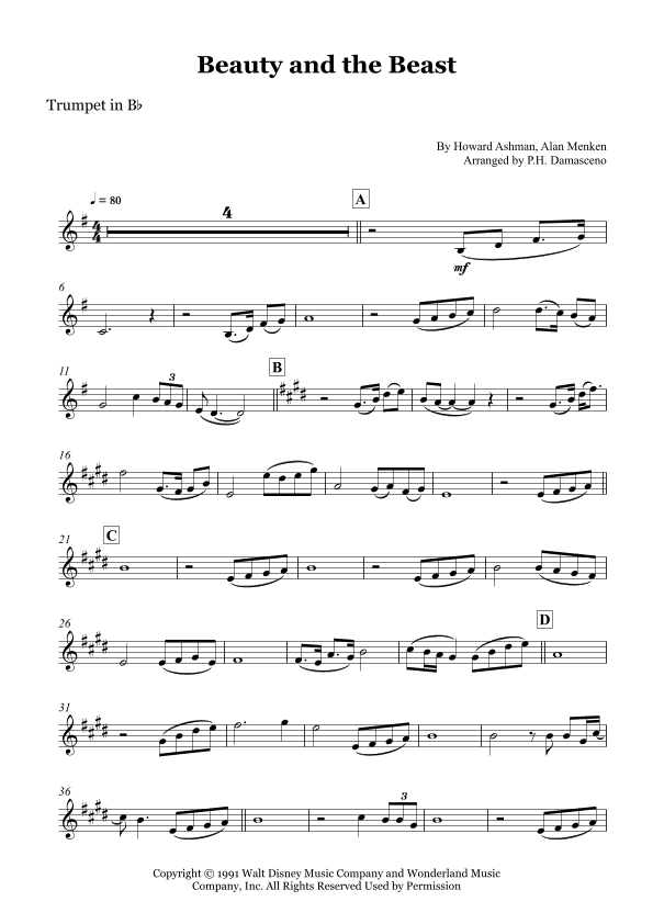 Beauty And The Beast (arr. P.H. Damasceno)