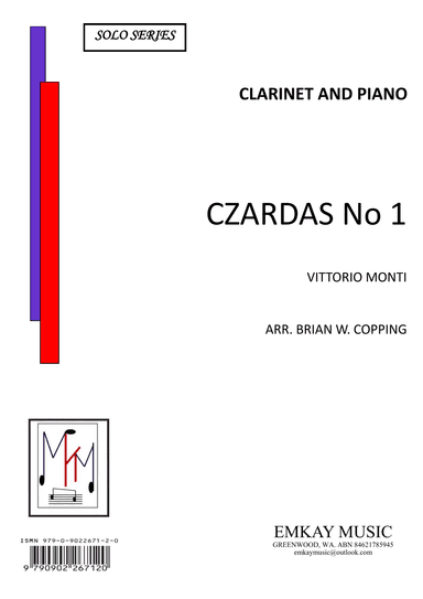 CZARDAS No1 – CLARINET & PIANO (arr. BRIAN W. COPPING)