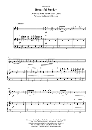 Beautiful Sunday (arr. Kaiserin Rebecca)