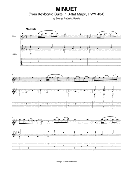 Minuet (from Keyboard Suite in G Minor, HWV 434) (arr. Mark Phillips)