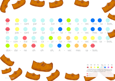 En passant per la Lorraine Rainbow coded music sheet Music therapy resource (arr. iEduArts Publishers)