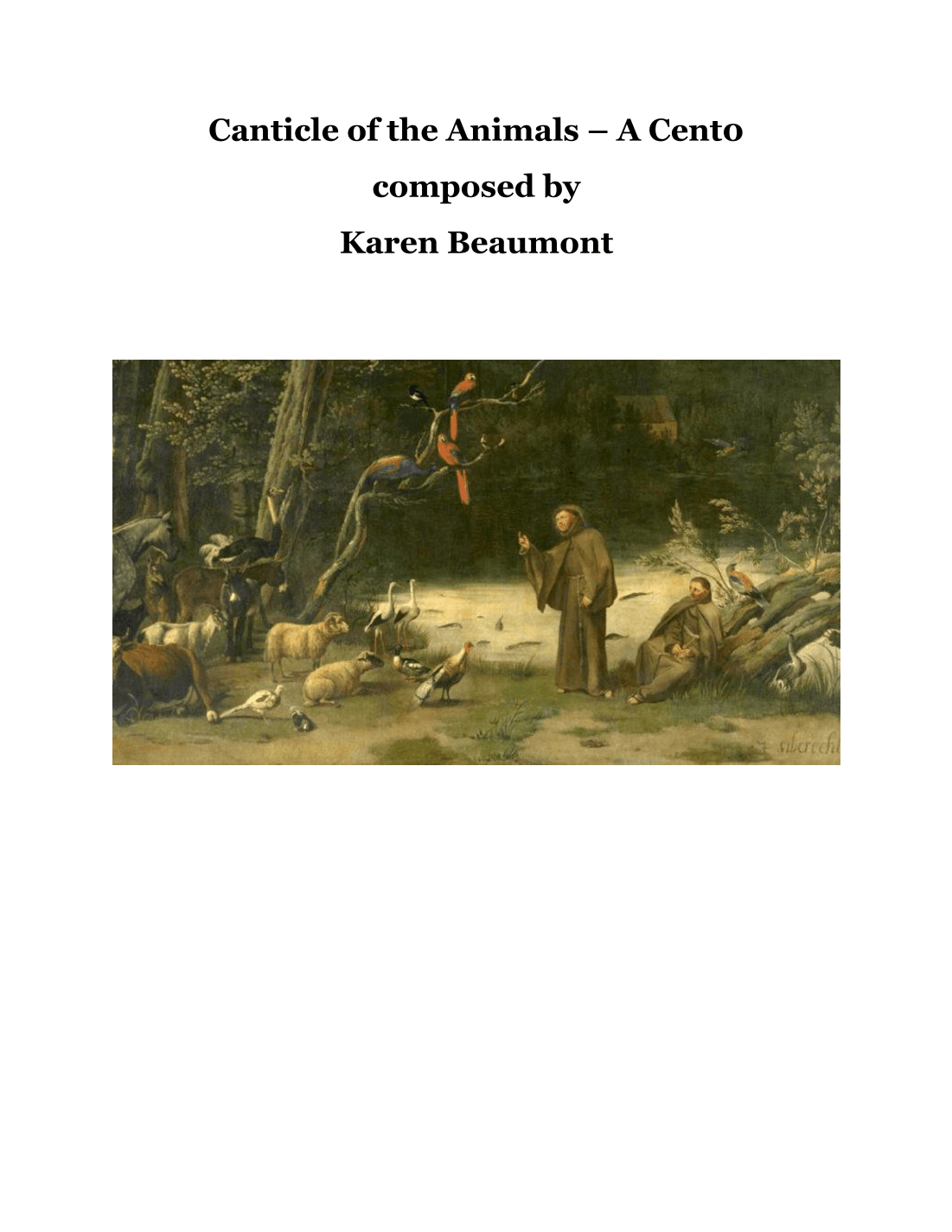 Canticle of the Animals - A Cento