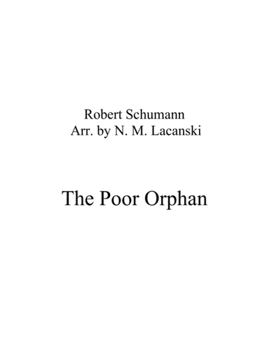 The poor Orphan (arr. Nick Lacanski)