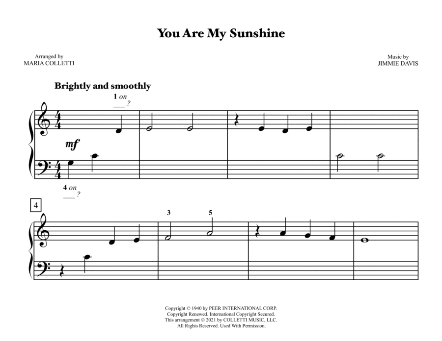 You Are My Sunshine (arr. Maria Colletti)