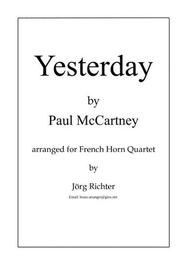 Yesterday (arr. Jörg Richter)