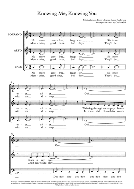 Knowing Me, Knowing You (arr. Cat McGill)