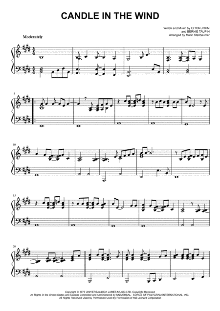 Candle In The Wind (arr. Mario Stallbaumer)