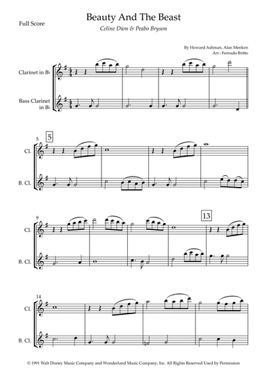 Beauty And The Beast (arr. Fernando Britto)