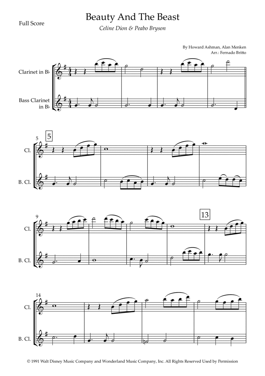 Beauty And The Beast (arr. Fernando Britto)