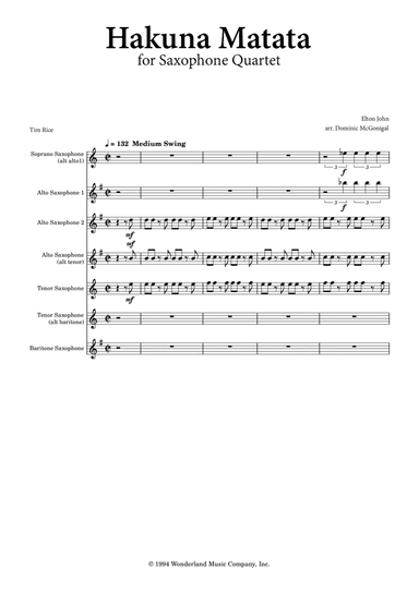 Hakuna Matata (arr. Dominic McGonigal)