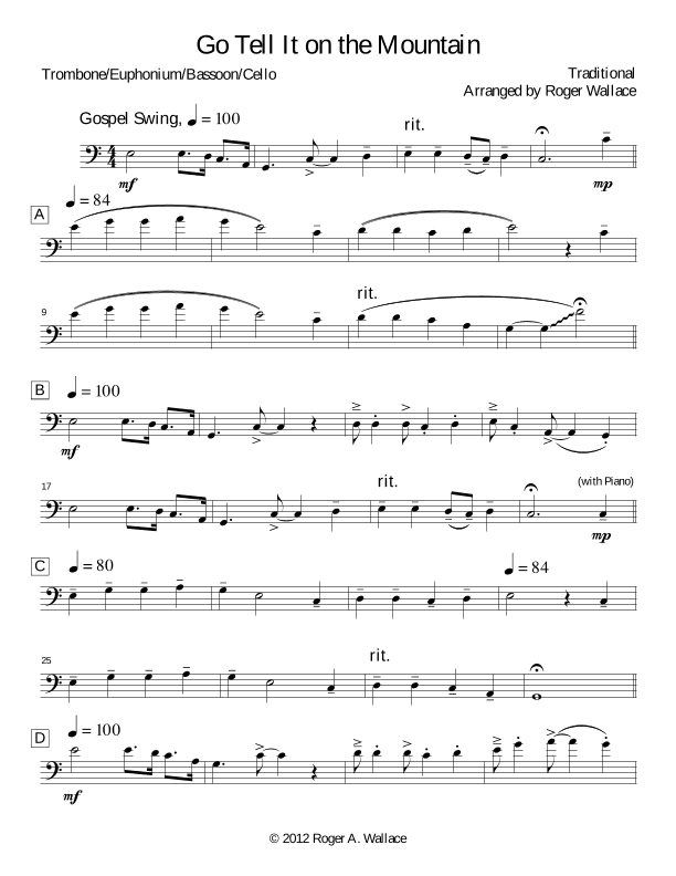 Go Tell It on the Mountain (arr. Roger Wallace)