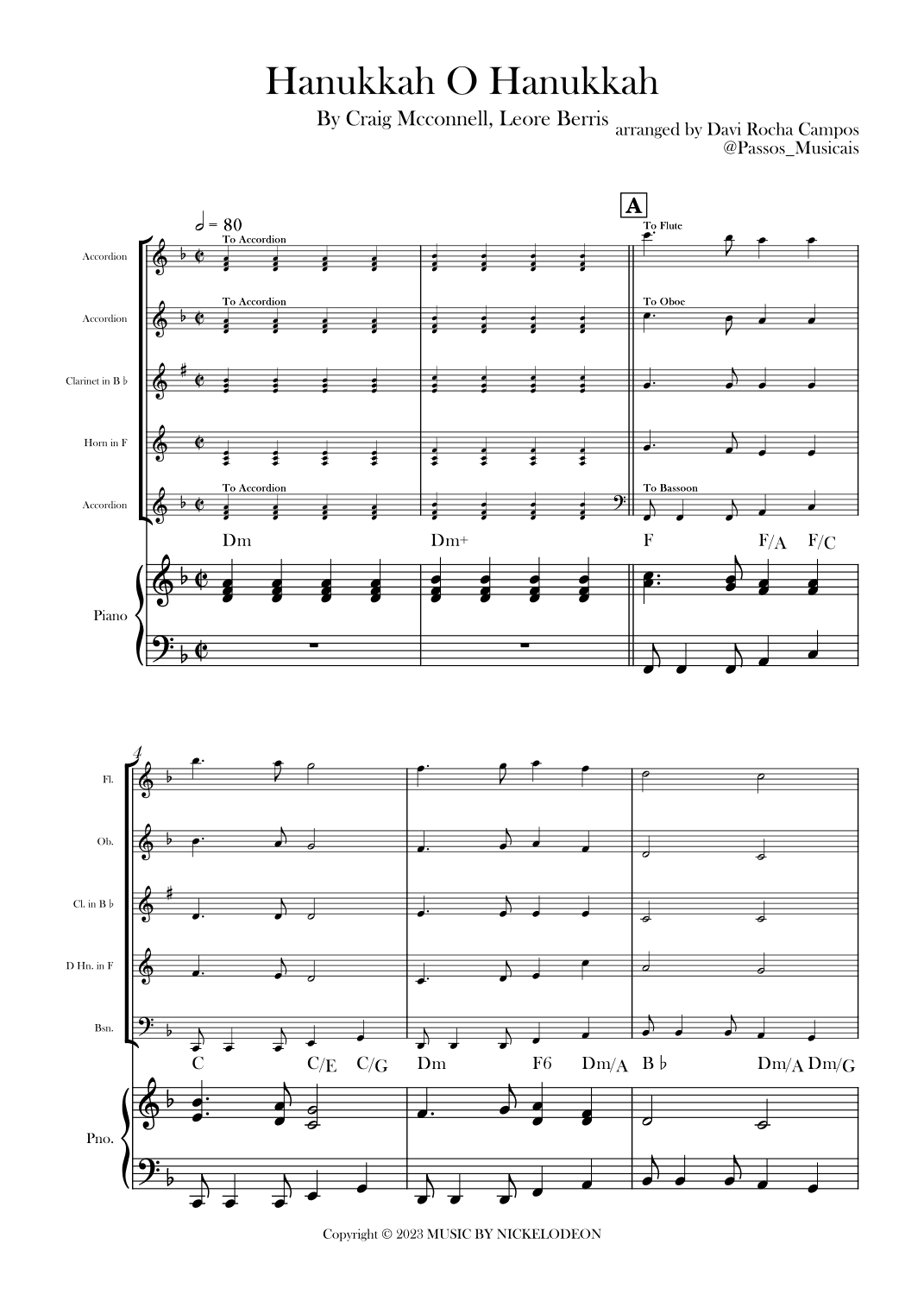 Hanukkah O Hanukkah (arr. Davi Rocha Campos)