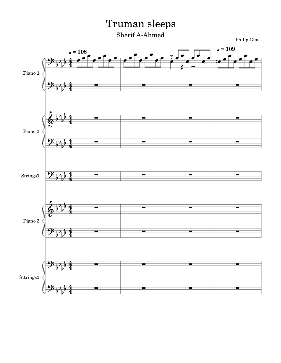 Truman Sleeps (arr. Sherif A-Ahmed)