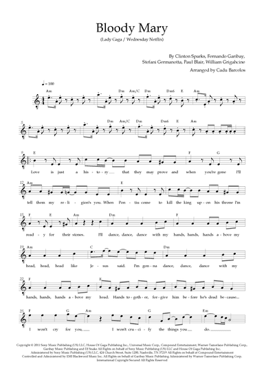 Bloody Mary (arr. Cadu Barcelos)
