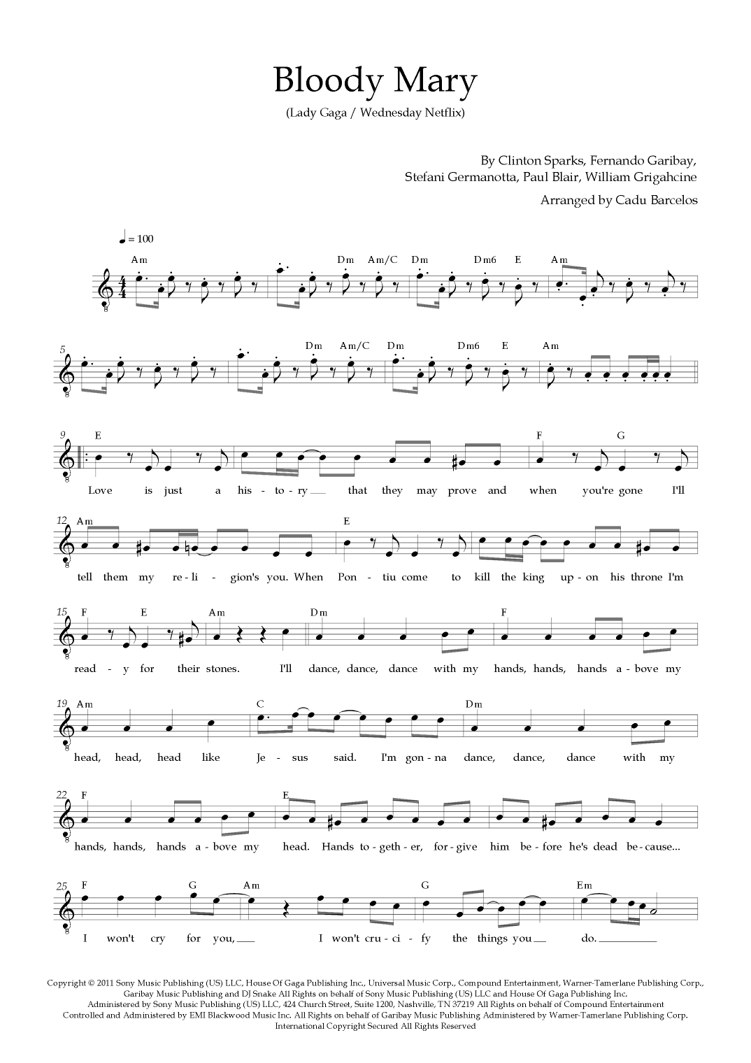 Bloody Mary (arr. Cadu Barcelos)