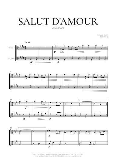 Salut D’amour (Viola Duet) - Edward Elgar (arr. Pedro Merendi)