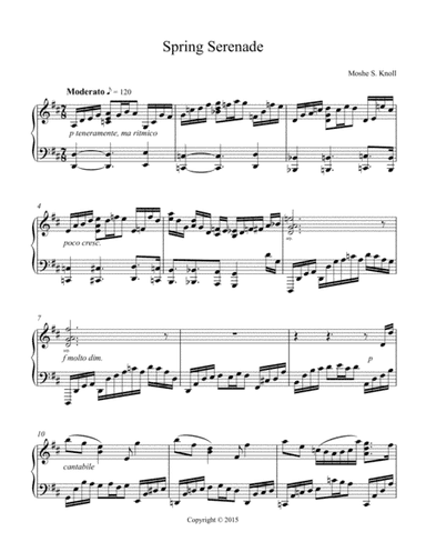Spring Serenade in D, for Piano Solo
