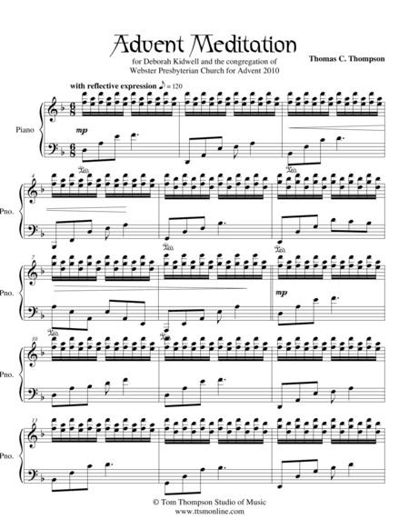Advent Meditation (piano score) (arr. Thomas C. Thompson)