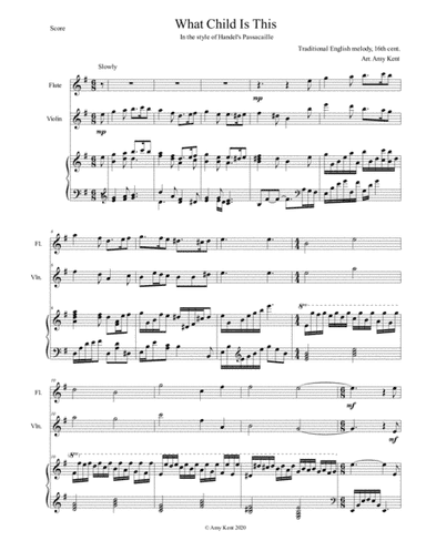 What Child Is This (flute, violin) (arr. Amy Kent)