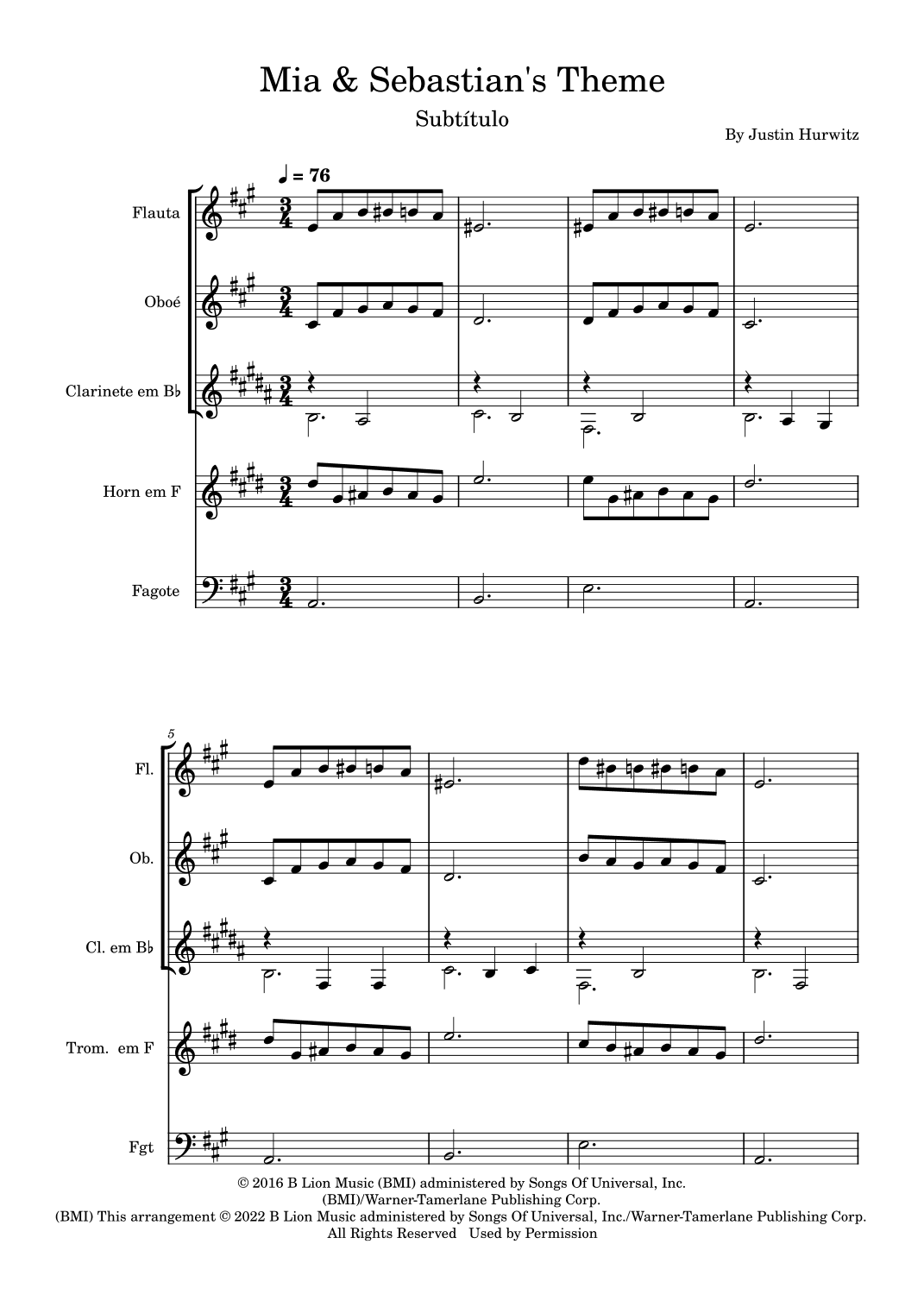 Mia & Sebastian's Theme (arr. Fernanda Moura)
