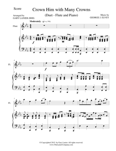 CROWN HIM WITH MANY CROWNS (Duet – Flute and Piano/Score and Parts) (arr. Gary Lanier)