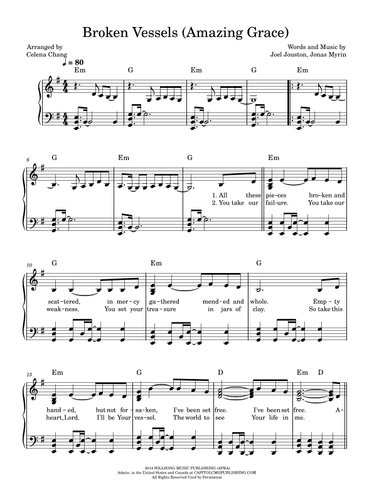 Broken Vessels (amazing Grace) (arr. Celena Chang)