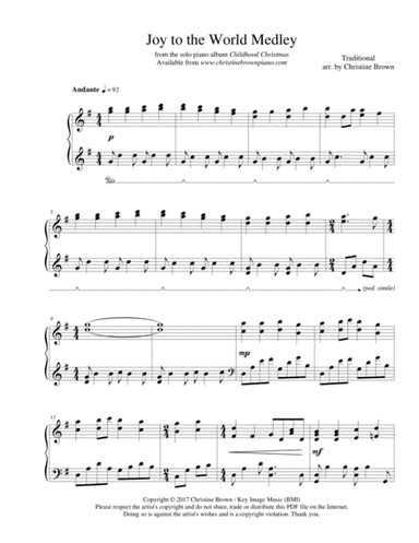 Joy to the World Medley, piano solo (arr. Christine Brown)