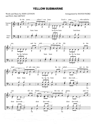 Yellow Submarine (pepperland/yellow Submarine In Pepperland) (arr. Manoj Padki)
