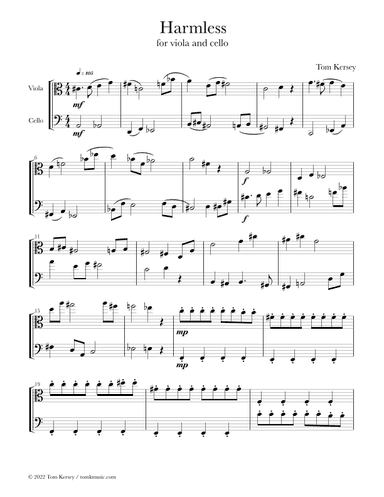 Harmless - for viola and cello