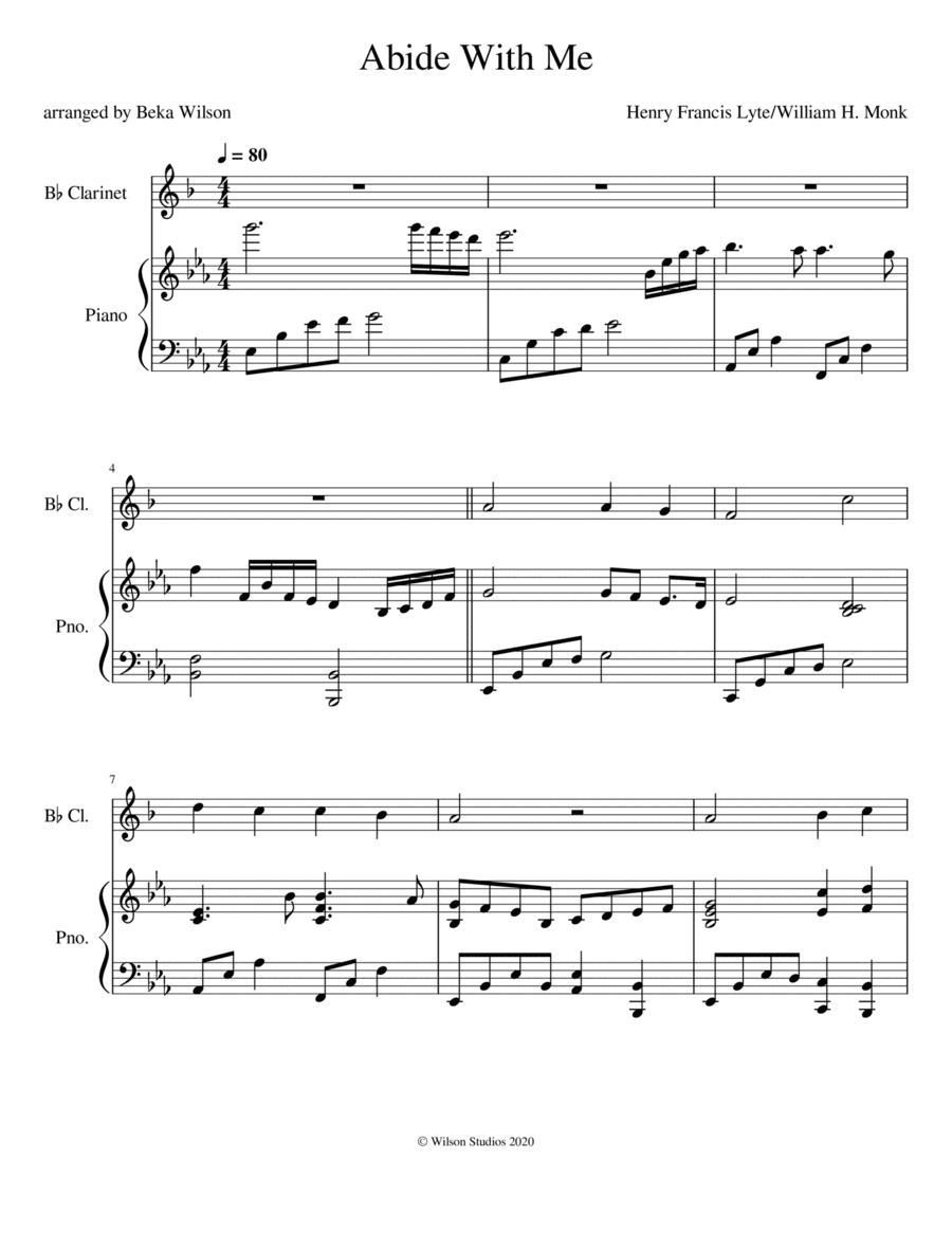 Abide With Me--clarinet solo (arr. Beka Wilson)