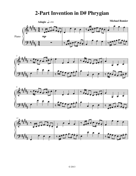 Invention in D# Phrygian from 9 Modal Inventions