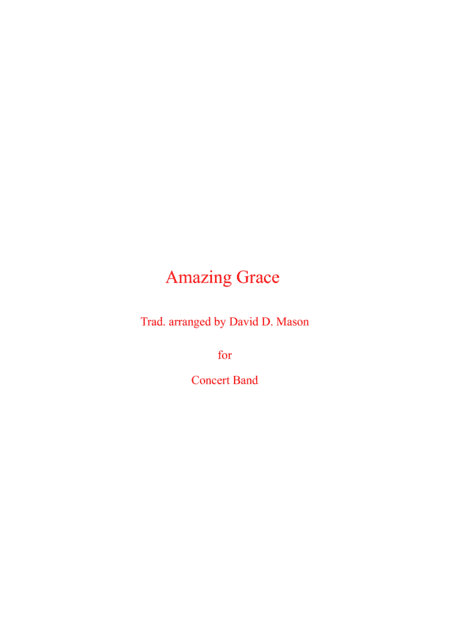 Amazing Grace (arr. David D. Mason)