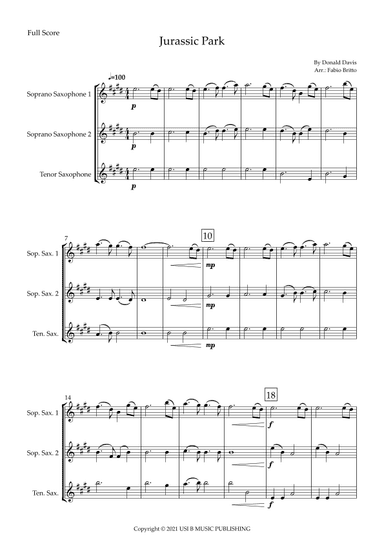 Jurassic Park Iii (arr. Fabio Britto)